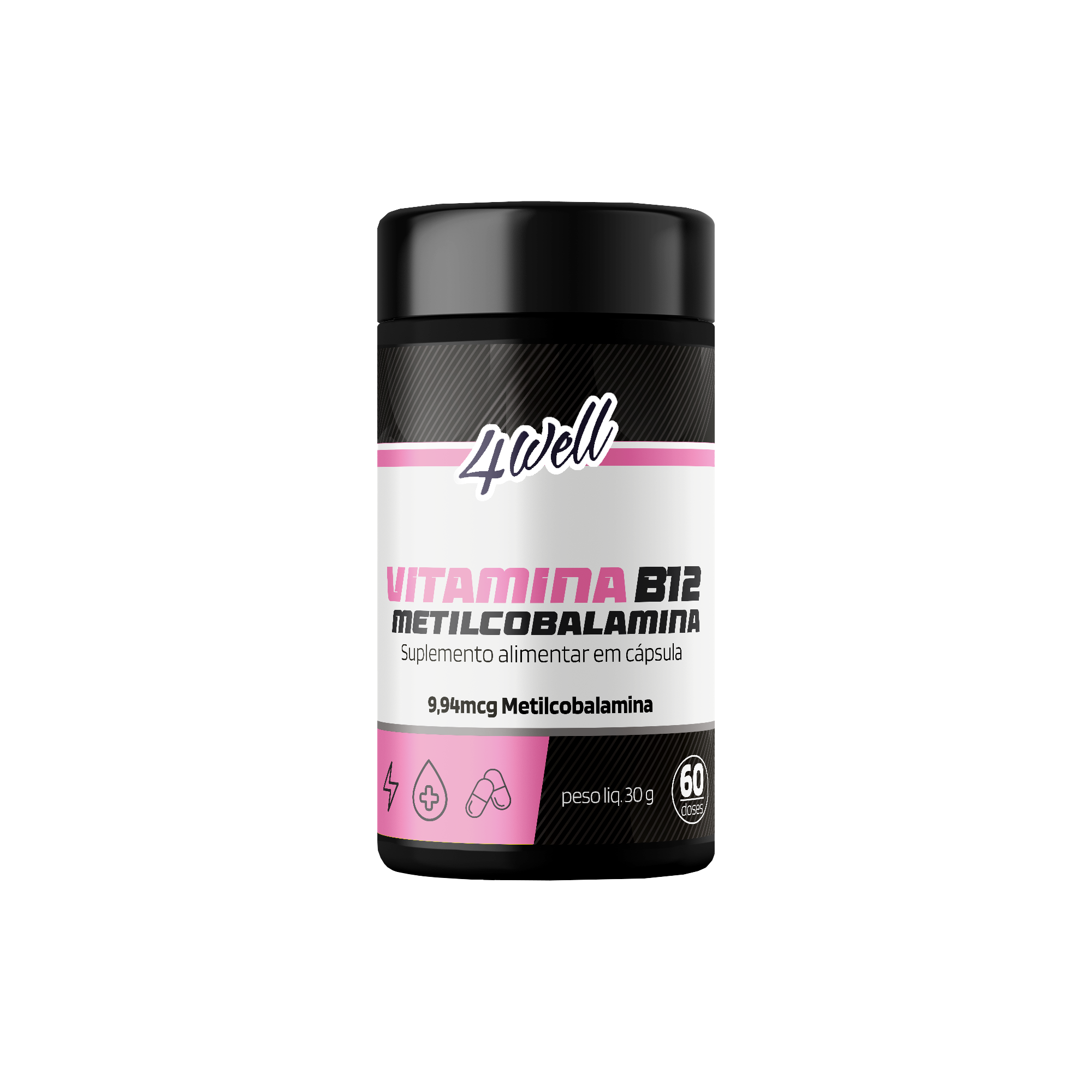 Vitamina B12 Metilcobalamina 4Well — 60 cápsulas